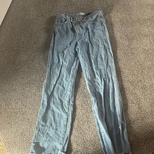 Zara Straight Leg Cross Button Jeans